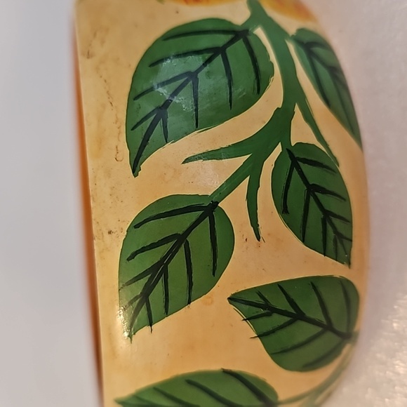 Lacquered Handpainted Wooden Bracelet - Picture 3 of 5